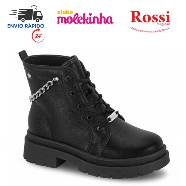 Bota Coturno Molekinha Tratorada Corrente Infantil 2182.109