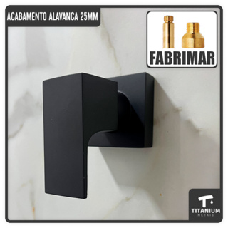 Acabamento Registro Metal Alavanca 1/2 e 3/4 25mm Preto Compatível Fabrimar 19 Estrias em Oferta na Shopee