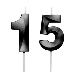Kit 2 Velas De Aniversário Mini Número Preto Diversas Idades 5cm Silver Festas