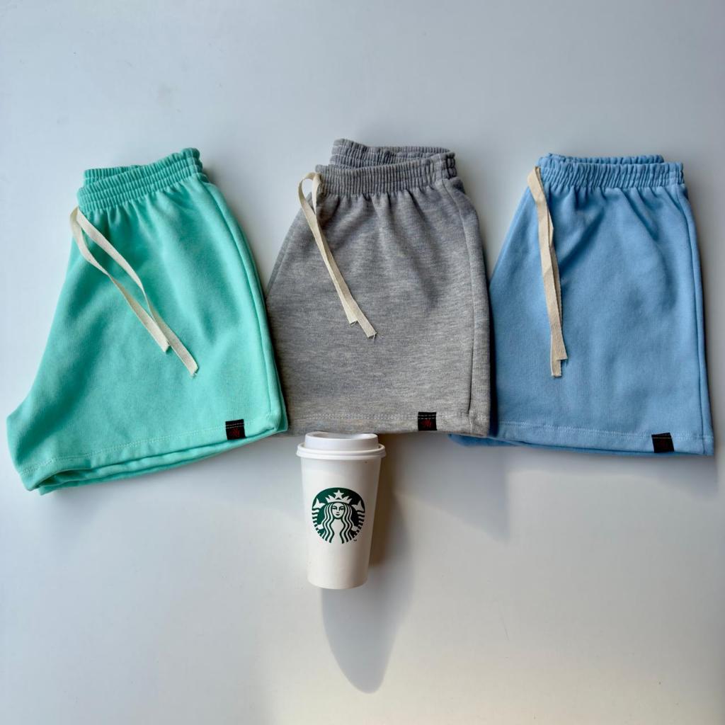 short feminino Moletom Básico  Bermuda Feminina confortável para seu dia a dia Short para Academia short confortável