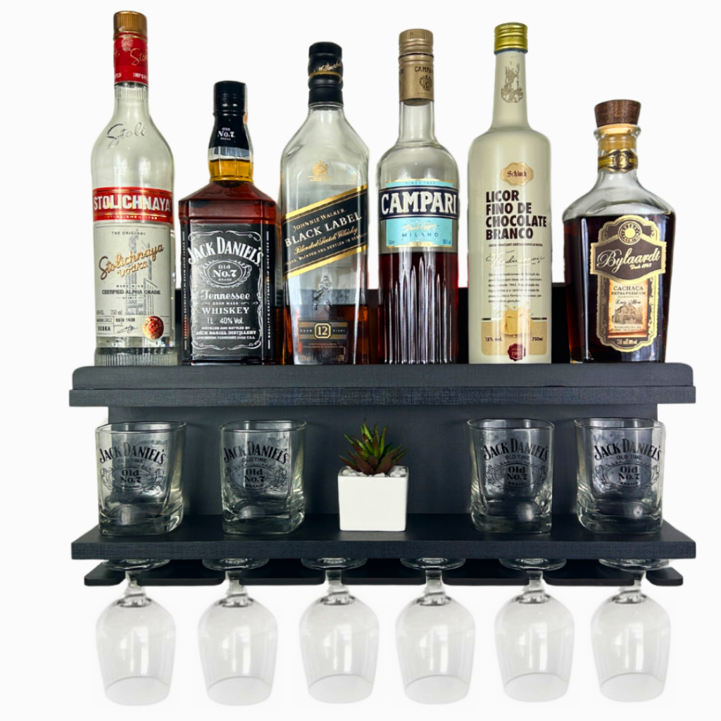 Barzinho de Parede - Bar Suspenso para Bebidas - Decoração Churrasco Sala Área Gourmet