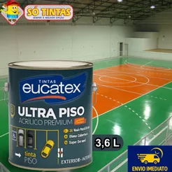 Tinta Ultra Piso Eucatex Premium 3,6l Muito Mais Resistente, Acetinada Diversas Cores Piso Lavável