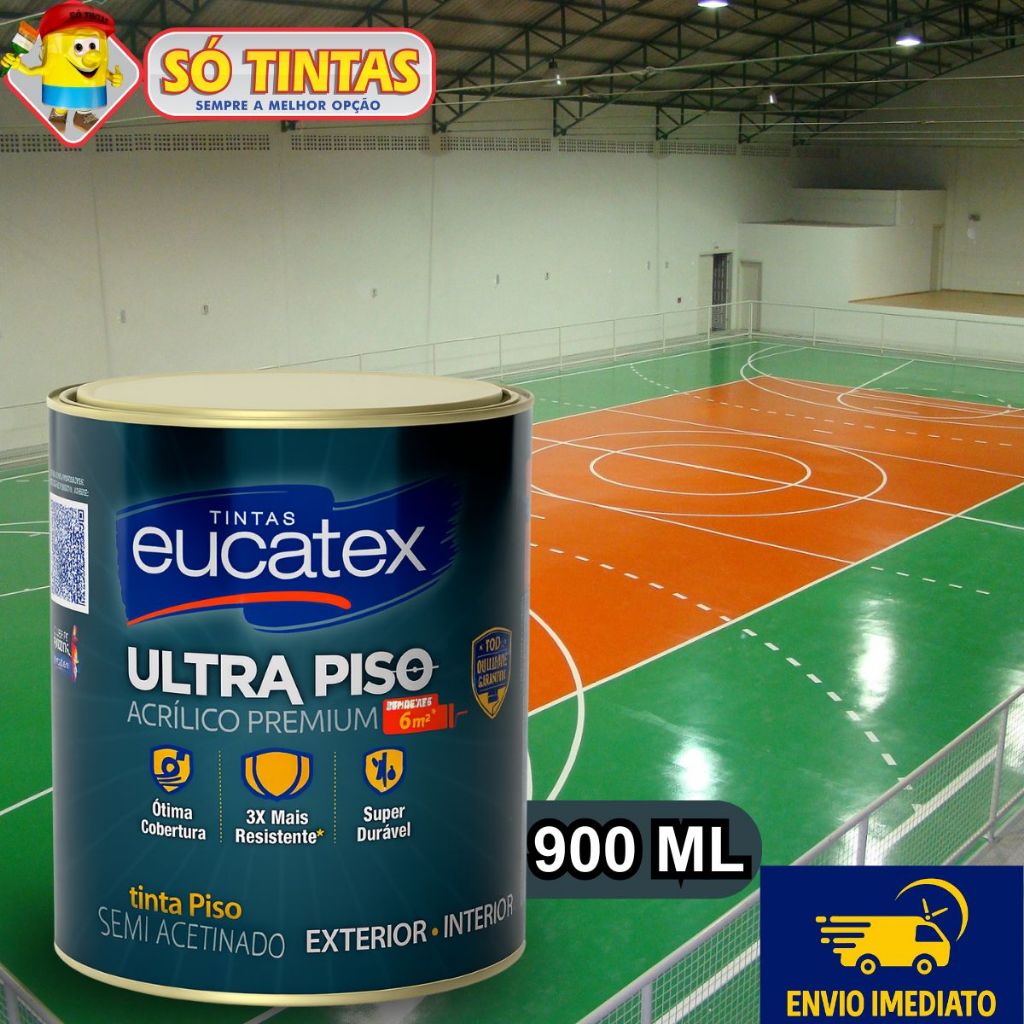 Tinta Ultra Piso Eucatex Premium 900ml, Muito Mais Resistente, Acetinada Diversas Cores Piso Lavável em Oferta na Shopee