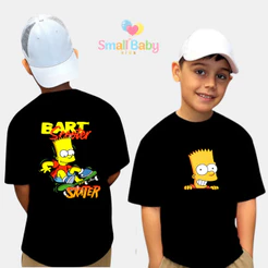Camiseta Infantil Juvenil e Adulto Unissex Bart Skate Simpsons Personagens Estampado Desenho