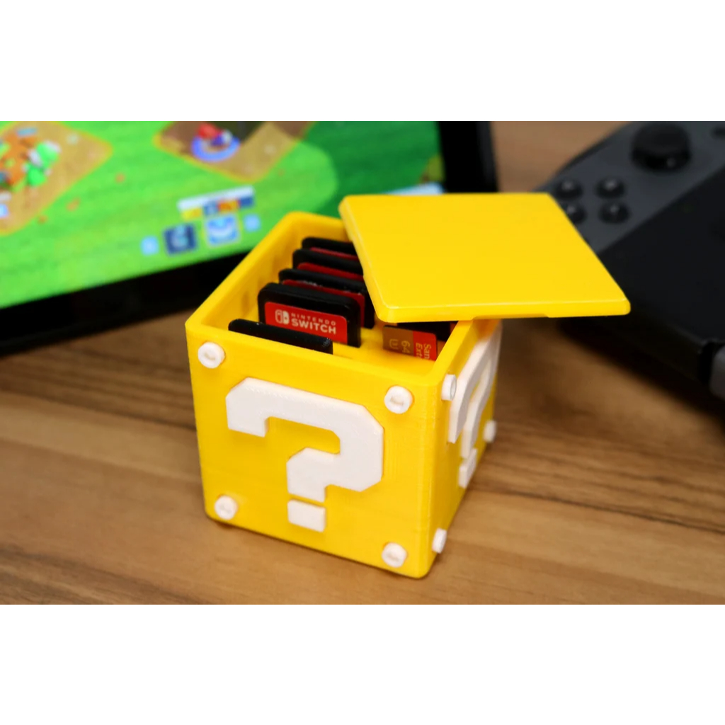 Suporte Case para Jogos Card Nintendo Switch e Cartão Sd Bloco de Perguntas Super Mario