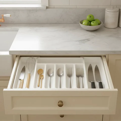 Organizador Porta Talheres Gaveta Cozinha Extensor