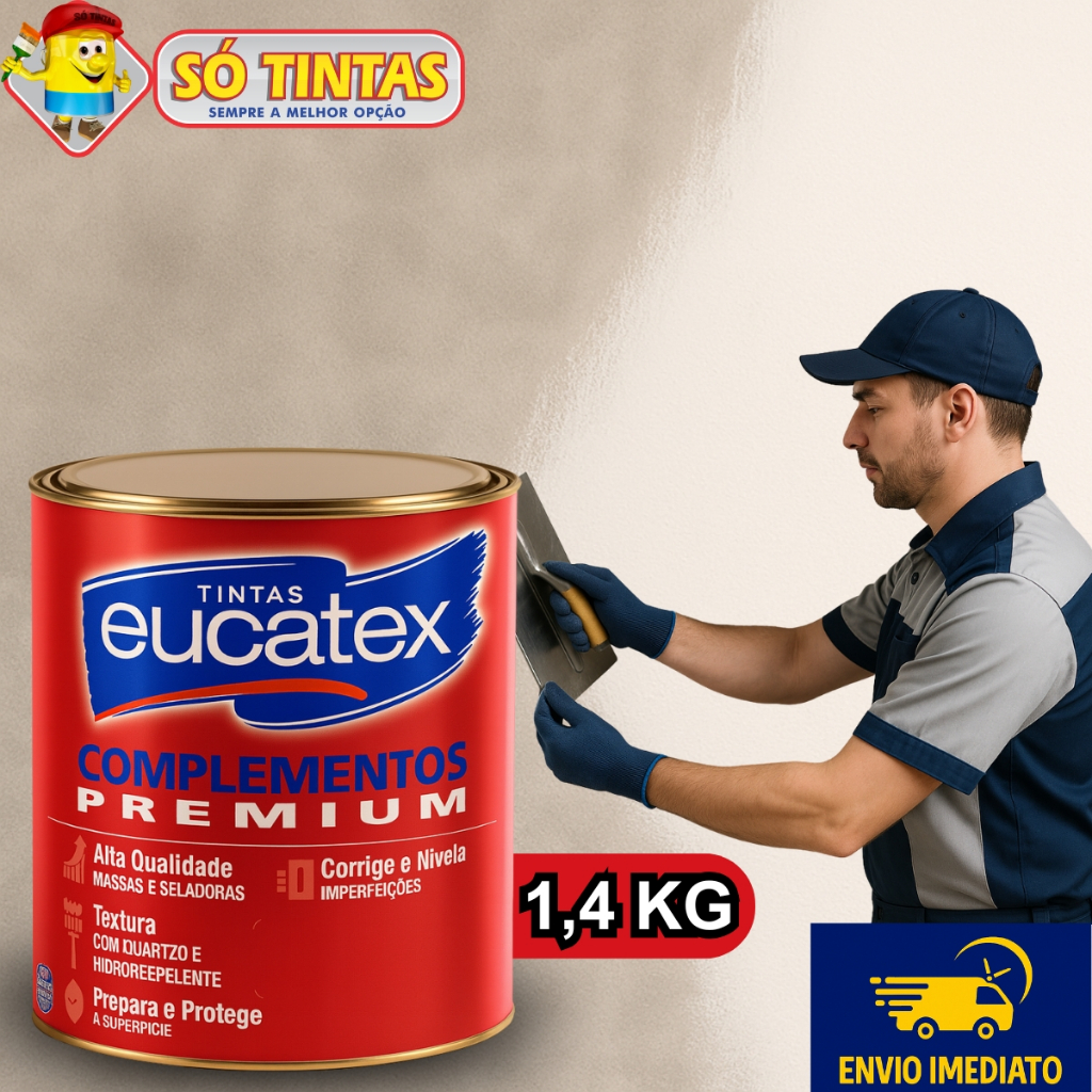 Massa Acrílica Premium Eucatex 1,4kg Massa Acrílica para Paredes Tetos Secagem Rápida Fácil de Lixar em Oferta na Shopee