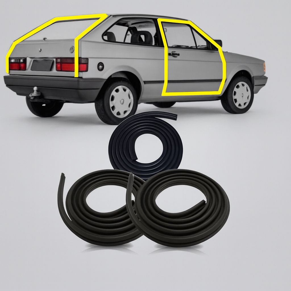 Kit 2 Borrachas de Porta + 1 Mala Gol Quadrado Voyage Parati Voyage Santana 80/95 em Oferta na Shopee