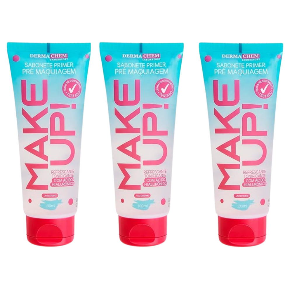 Kit Com 3 Dermachem Sabonete Primer Make Up 100 Ml - Todos