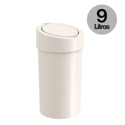 Lixeira Grande 9 Litros Automática Multiuso Cozinha Banheiro Bege Coza