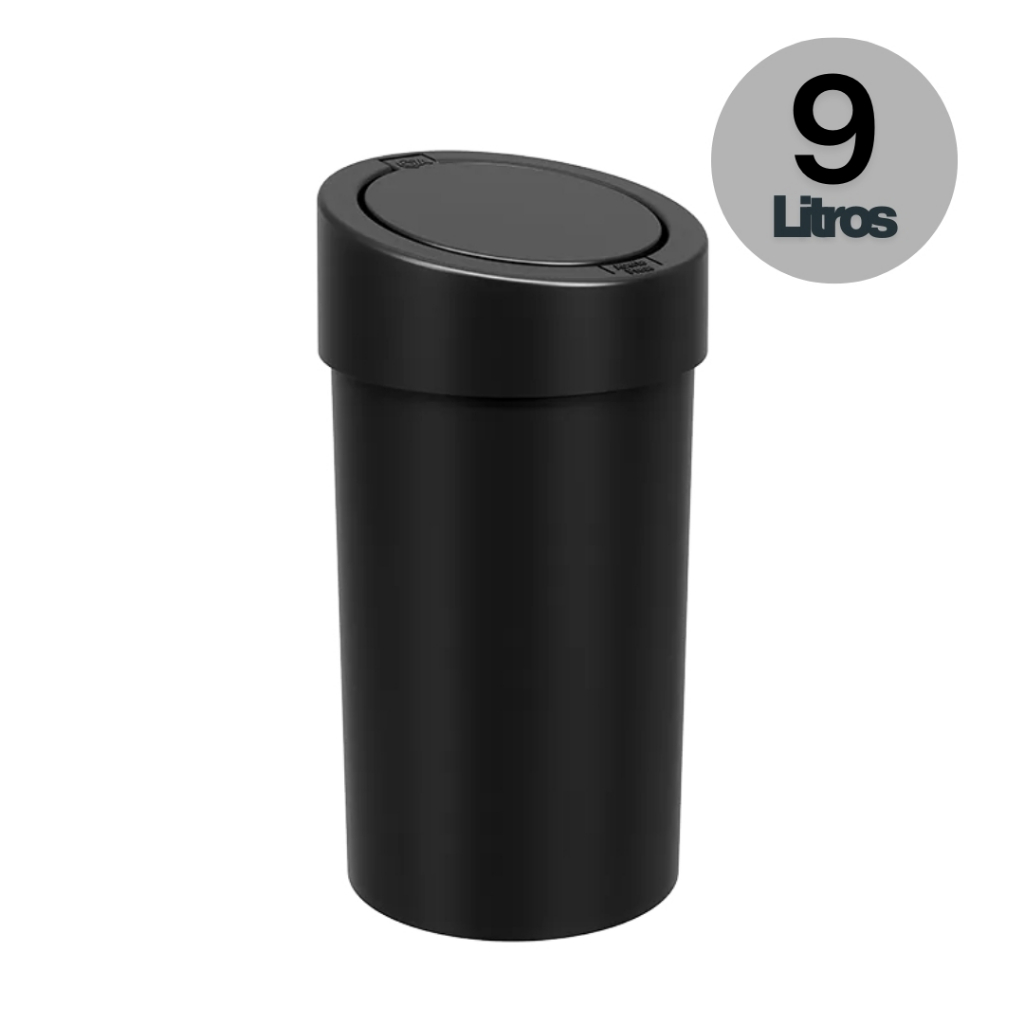 Lixeira Grande 9 Litros Automática Multiuso Cozinha Banheiro Preto Coza em Oferta na Shopee