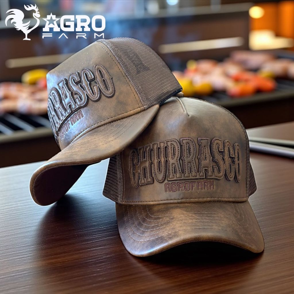 Boné Trucker tela churrasco modelo AGROFARM ORIGINAL