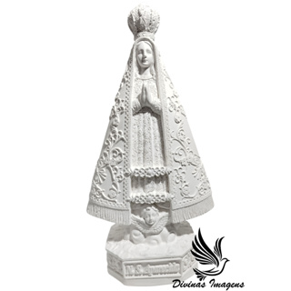 Imagem Nossa Senhora Aparecida Bordada 30cm Gesso Cru Retocado Pintura Personalizada em Oferta na Shopee