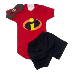 Body Bebe Menino Incriveis + Mascara - Temático Mesversário