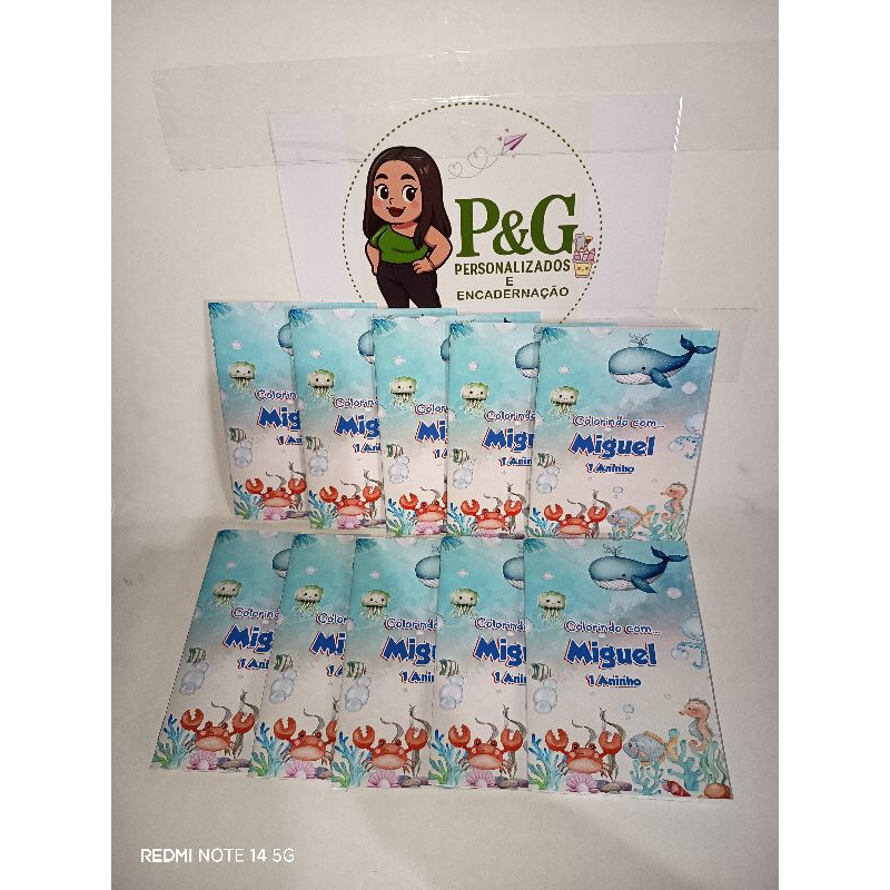 mini livrinho de colorir fundo do mar menino lembrancinha personalizada fundo do mar menino em Oferta na Shopee