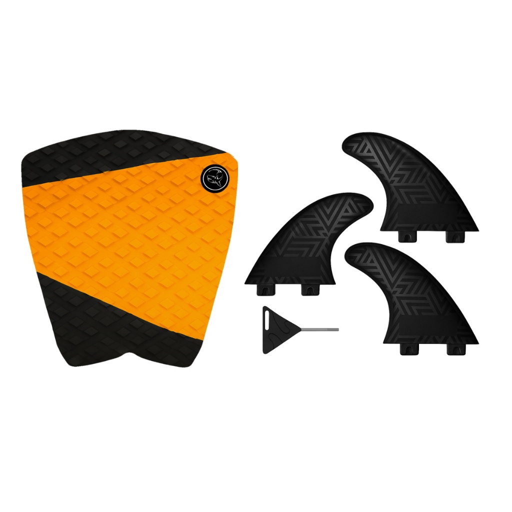 Deck Prancha De Surf + Jogo de Quilhas Encaixe Fcs + chave