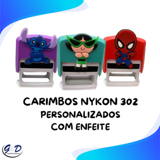 Carimbo Personalizado Nykon 302 - Enfeitado com Diversos Personagens em Oferta na Shopee