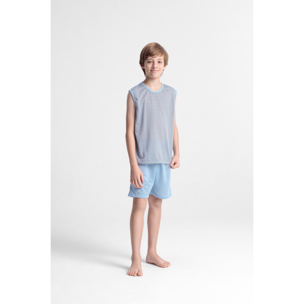 Pijama Juvenil Masculino Curto Estampados Regata E Shorts em Oferta na Shopee