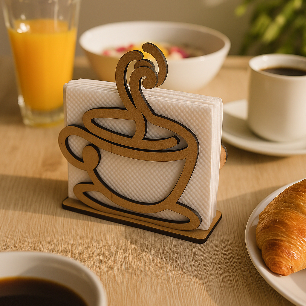 Kit Porta Guardanapo Café Lembrancinha Chá de Panela, Chá da Tarde, Encontro de amigas em MDF