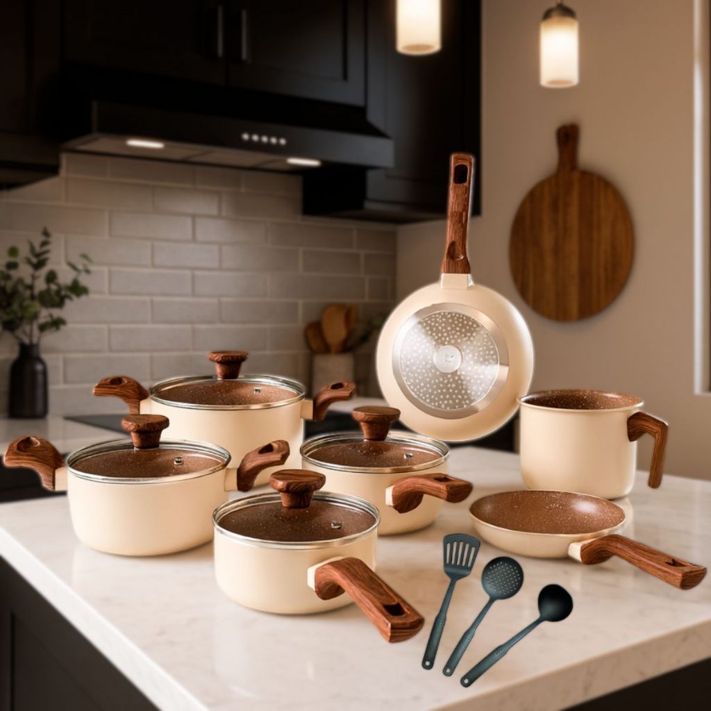 Jogo de Panelas Conjunto de Panelas com 10 Pecas Indução Revestimento Cerâmico Cook Mimo Style