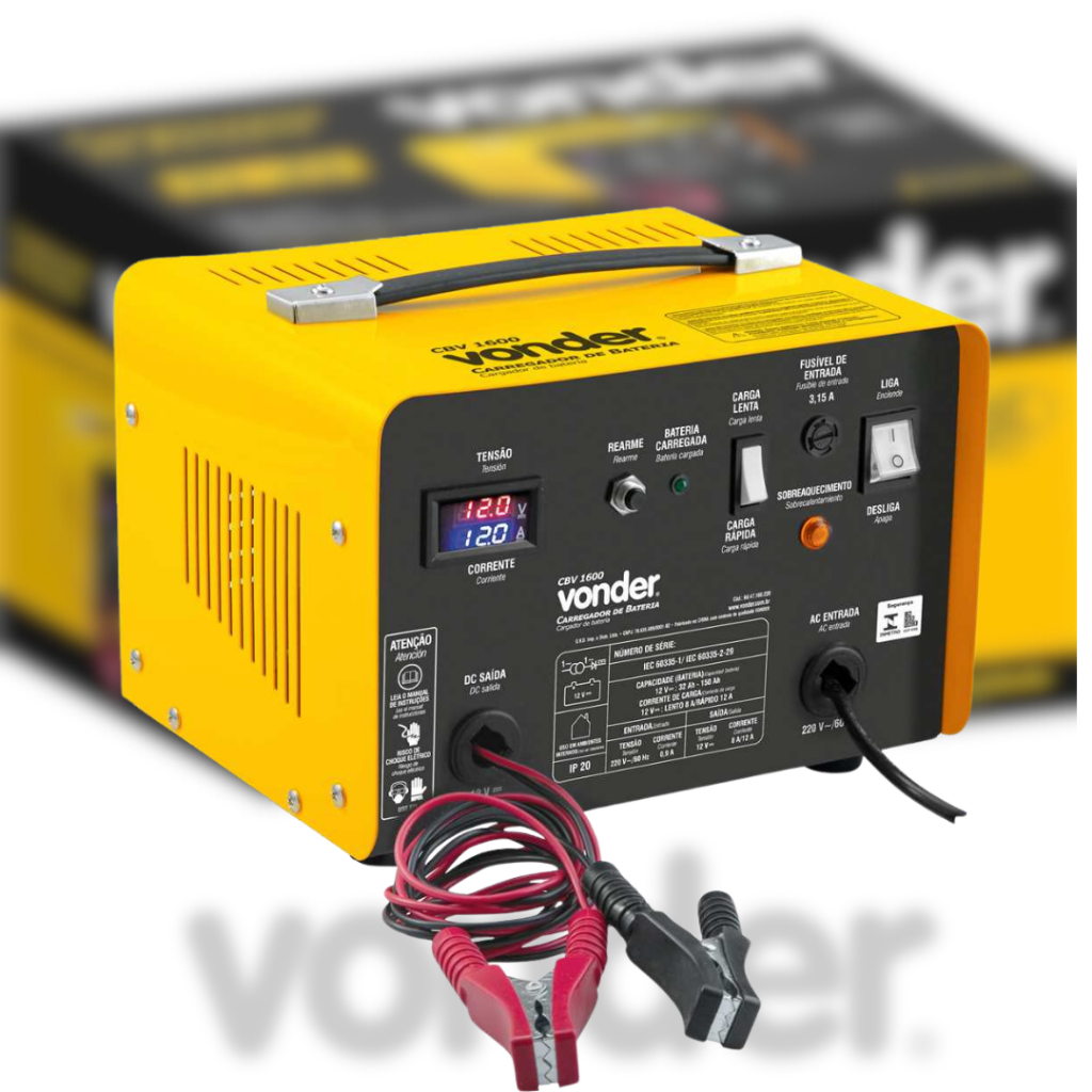 Carregador Bateria Vonder CBV 950 220V Digital Carga Rápida/Lenta 12V 90Ah