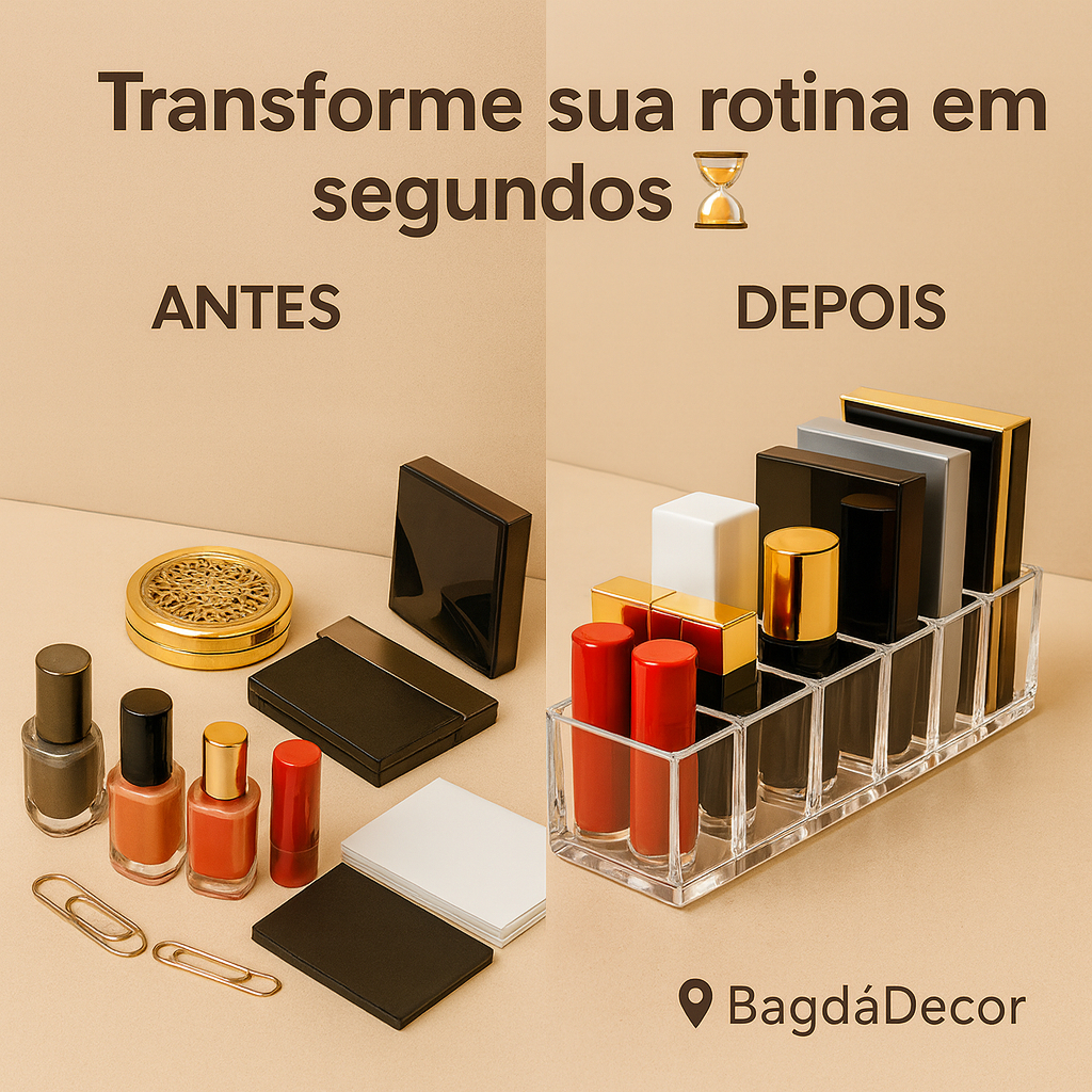 Organizador 8 Divisórias Para Maquiagem Acrílico Multiuso Porta Cosméticos Paletas Blush em Oferta na Shopee