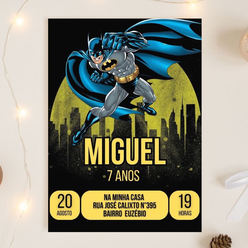 kit 20 convites para aniversário / convites para aniversário Batman /  convites de aniversário personalizados