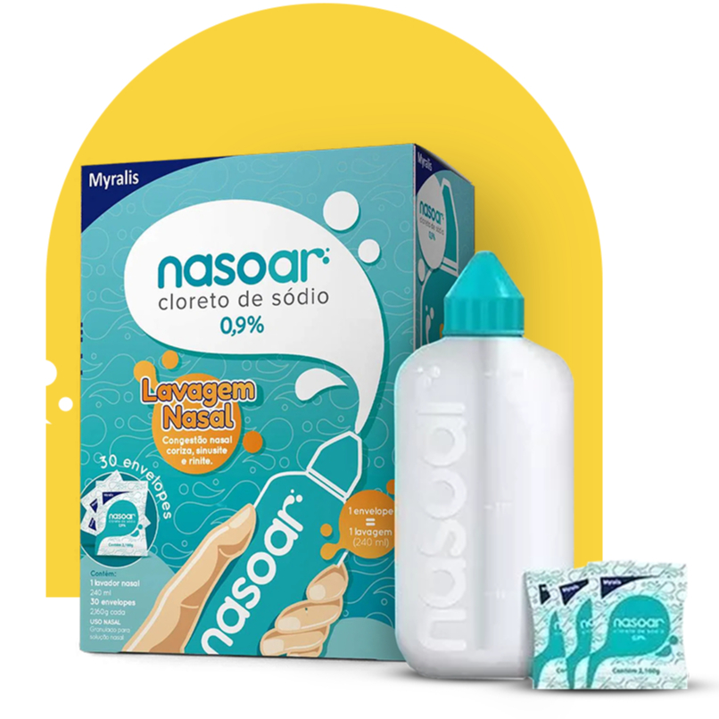 Nasoar Lavagem Nasal - Fraco Lavador + 15 Envelopes