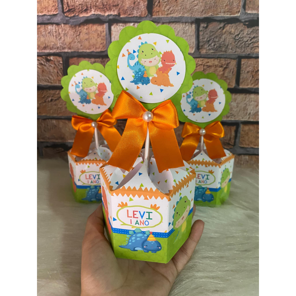 Pegue e Monte Caixa Sextavada Pequena Dinossauro Baby Centro de Mesa Lembrancinha Festa Infantil em Oferta na Shopee