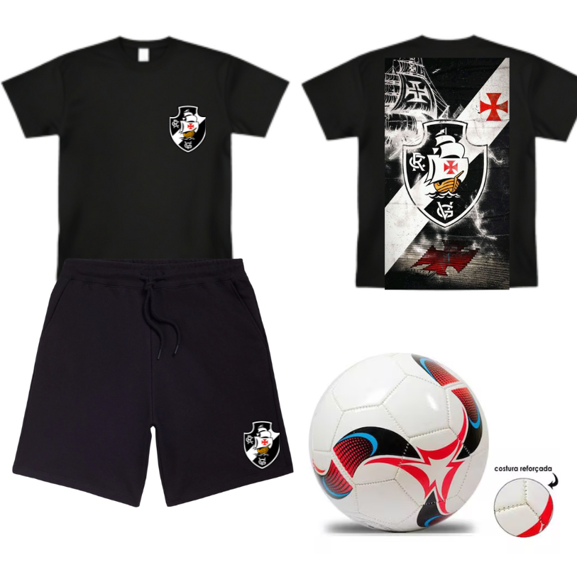 conjunto infantil camiseta personalizado camisa  14a 16 +bola futebol vasco=short
