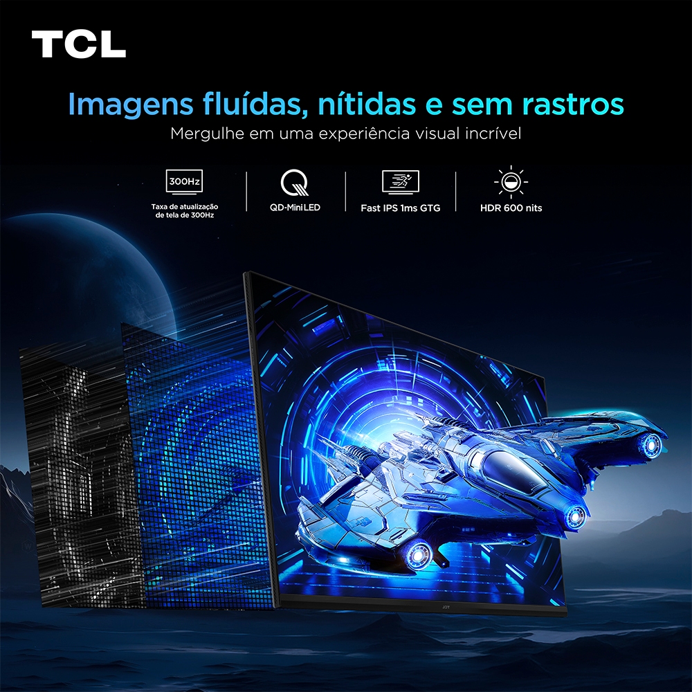 Monitor Gamer TCL 25 Polegadas QD-Mini LED Full HD G64 300Hz 1ms (GtG) Freesync HDR 600 nits 25G64 · foto 2