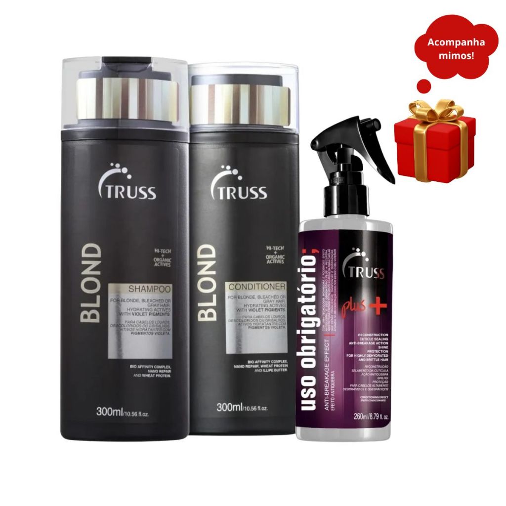 Truss Blond Shampoo e Condicionador 300ml + Uso Obrigatório Plus+ 260ml