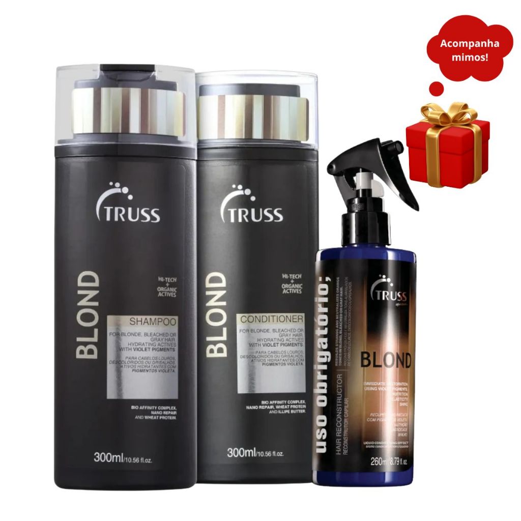 Truss Blond Shampoo e Condicionador 300ml + Uso Obrigatório  Blond 260ml