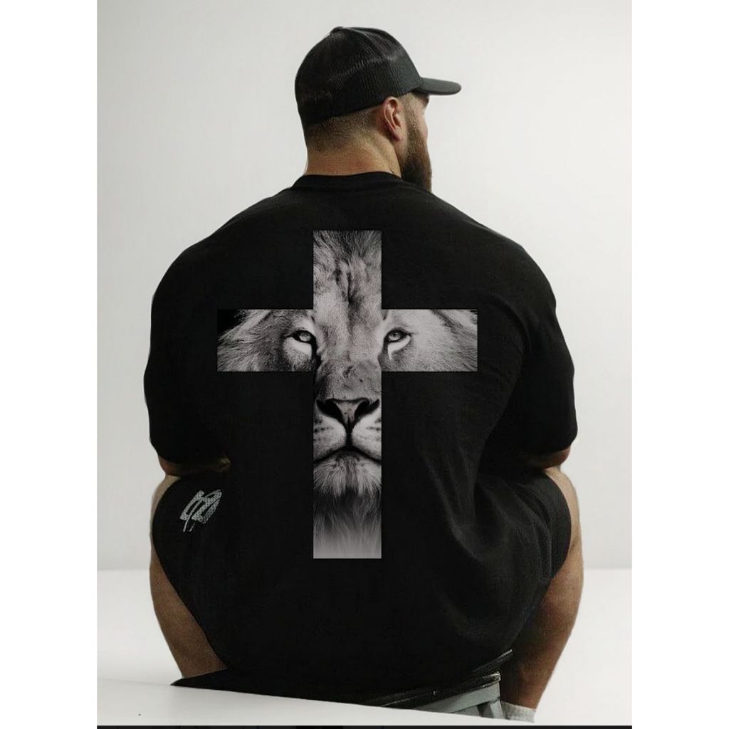 Camiseta Camisa Blusa Masculina 100%Algodão Cruz Cristã Fé Manga Curta