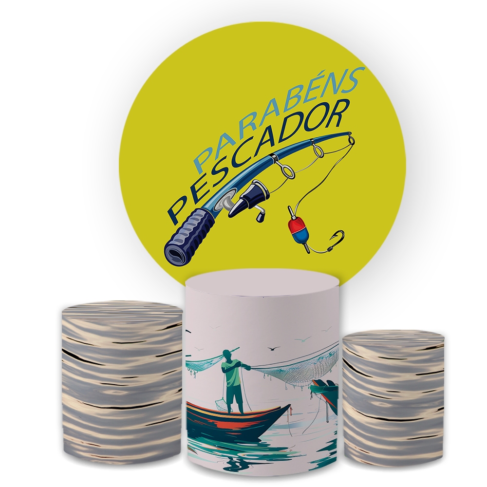 Kit Capas Festivas Para Painel Cilindros Aniversario Decoração Lançamento Pescador Bibi Paineis
