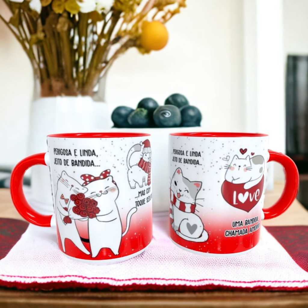 Caneca Perigosa e Linda Música Cerâmica 325ml Estampa Sublimação