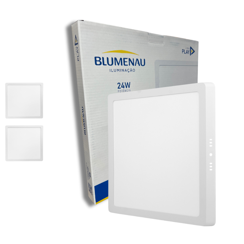 kit 2 Painel Plafon Quadrado Sobrepor 24w Play Bivolt Blumenau Iluminação 6500k 4000k 3000k em Oferta na Shopee