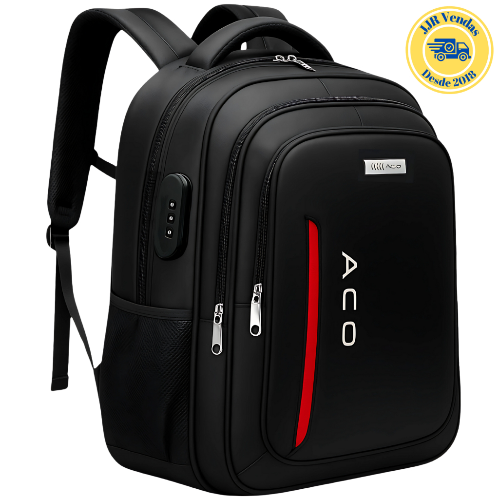 Mochila Notebook Bolsa Reforçada c/ Senha e Entrada para USB e Fone de Ouvido Impermeável Acolchoada em Oferta na Shopee