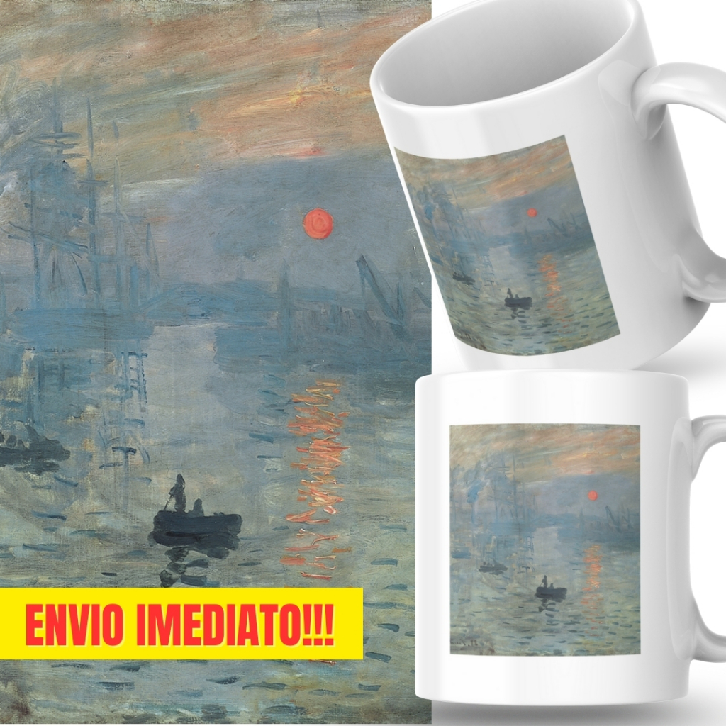 Caneca Xicara Porcelana 325ml Impressão Nascer do Sol Arte Personalizada Presente Decoração Casa