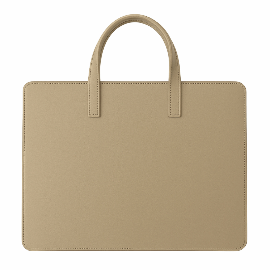 Sacola com Alça Pasta Para Notebook Couro Bege Claro Premium