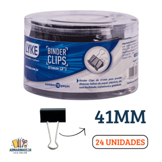 Clip Binder Borboleta Preto 24 Unidades 41mm – Clipe Metálico p/ Decoração, Papel, Escritório e Festas em Oferta na Shopee