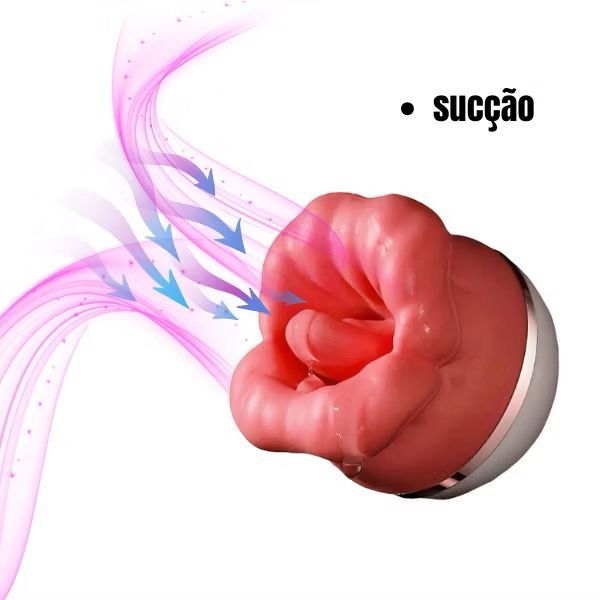 Detalhes do Vibrador feminino recarregável com ventosa clitoriana em formato de língua (sucção por toque + sucção por beijo) 2 funçõ