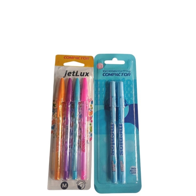KIT CANETA JETLUZ COM 04 PEÇAS E CANETA MENTOS COM 02 PEÇAS