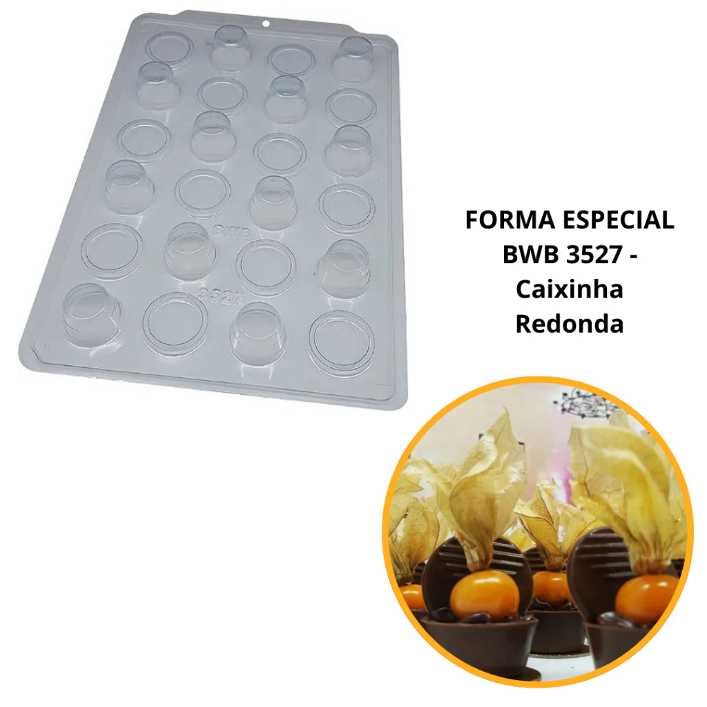1~4 Forma Bwb Sp Caixinha Redonda Silicone 3 Partes  Profissional Cod-3527 (Sp Especial) (CHOCO) em Oferta na Shopee