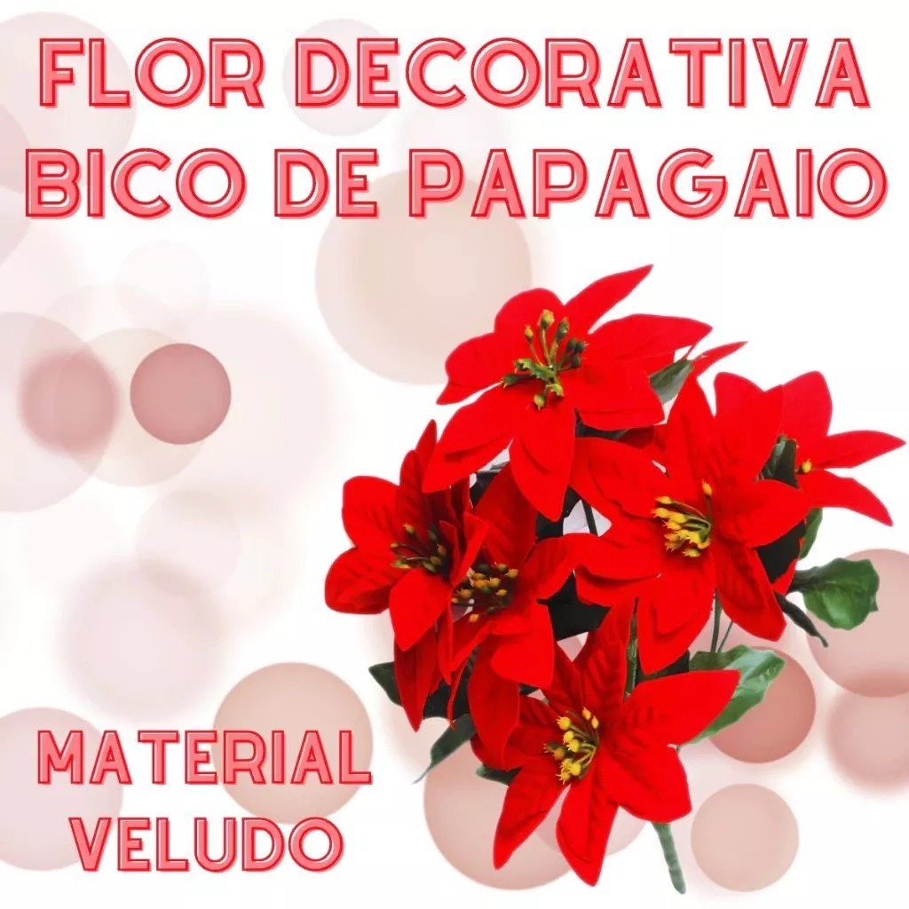Buque Flor Bico De Papagaio Natal Natalina Natal 2025