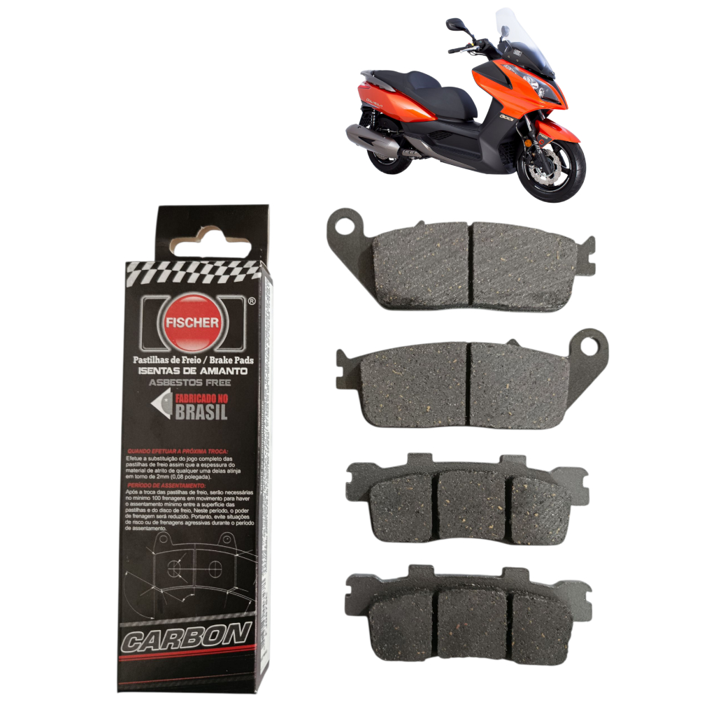 Kit Pastilha Freio D+t Kymco Downtown 300i Carbono Fischer