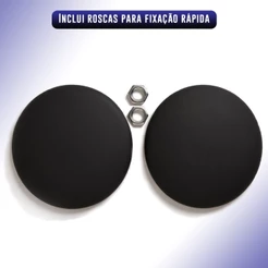 Par Tapa Furo Manivela Porta Máquina Vidro Preto Universal