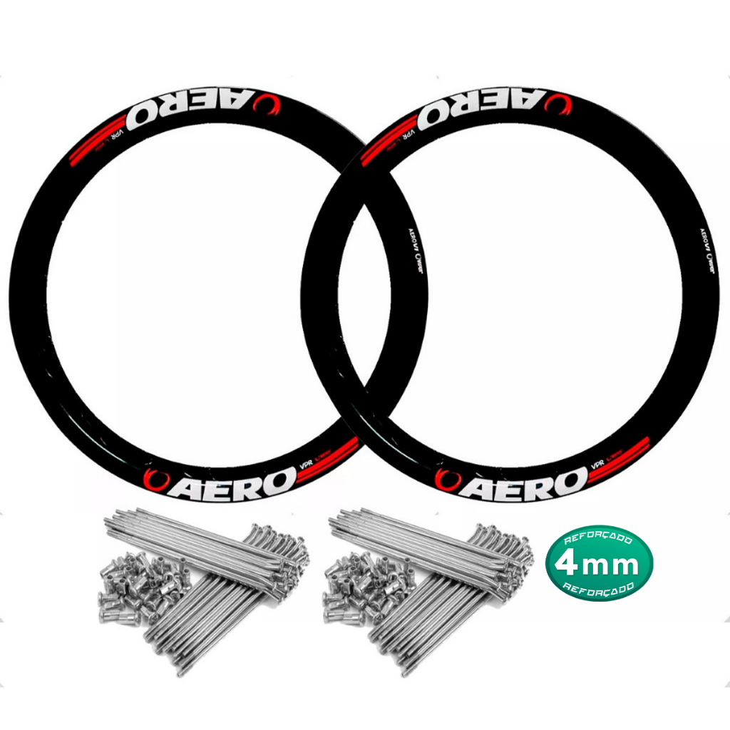 Par Aro Alumínio Preto Viper Aero Bros 125 150 C/ Raios 4mm Tambor ou Disco