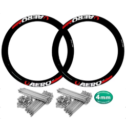 Par Aro Alumínio Preto Viper Aero Bros 125 150 C/ Raios 4mm Tambor ou Disco