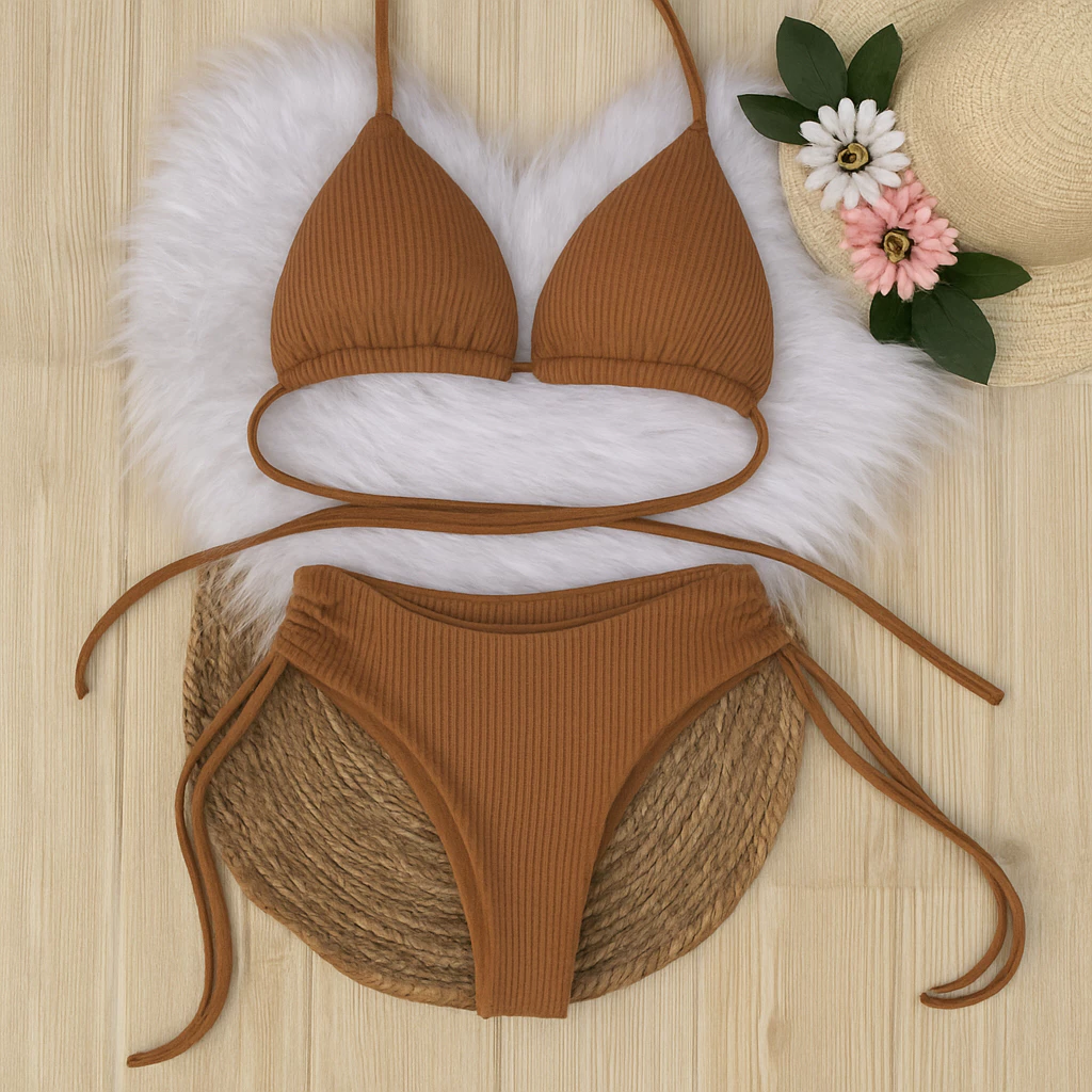 Biquini feminino com BOJO fio duplo cortininha bikini feminino forrado premium praia natação — imagem 1